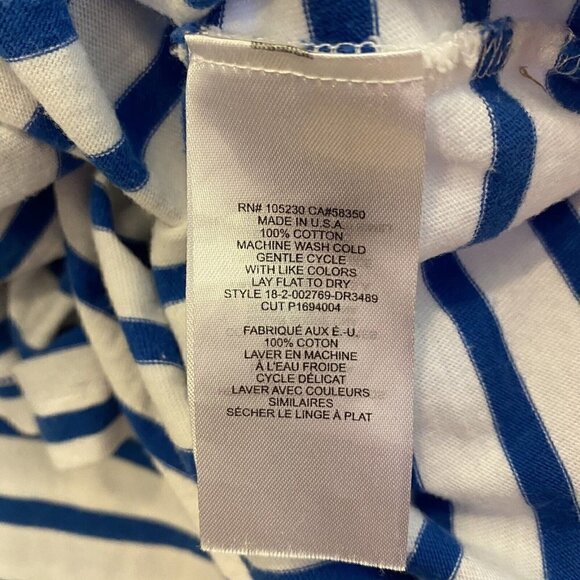 Current Elliot Womens The Beatnik Striped T Shirt Dress White Blue Size 2 Medium - Picture 7 of 7